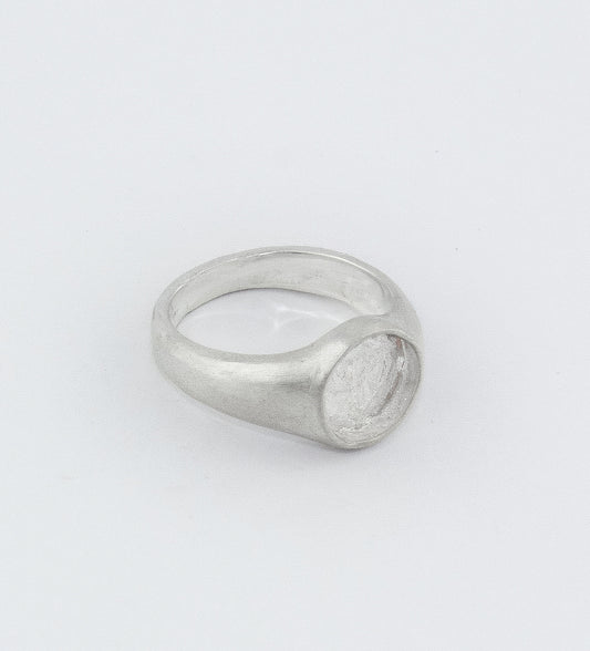 MATTE CORNERSTONE SIGNET RING - Select your Stone